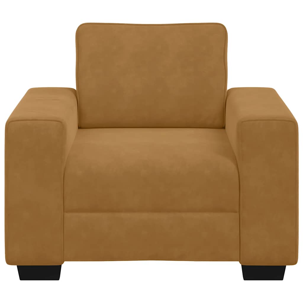 Poltrona 100x77x82 cm veludo castanho