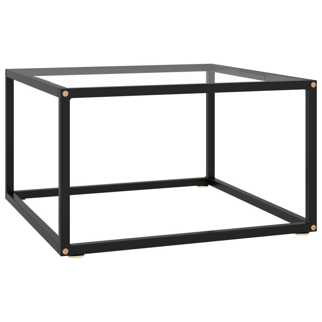Mesa de centro 60x60x35 cm vidro temperado preto