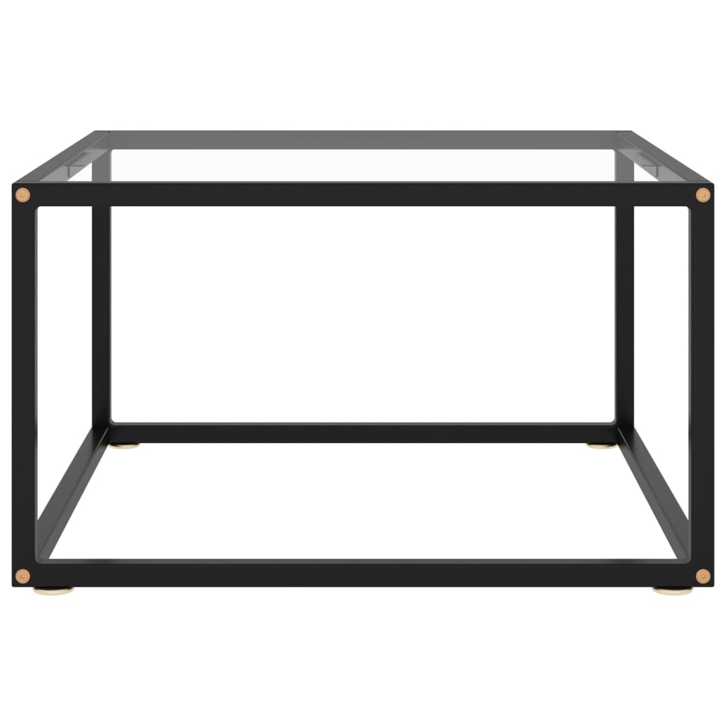 Mesa de centro 60x60x35 cm vidro temperado preto
