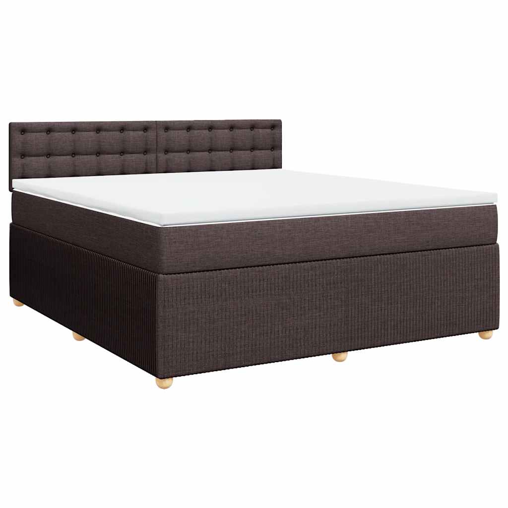 Cama com molas/colchão 180x200 cm tecido castanho-escuro