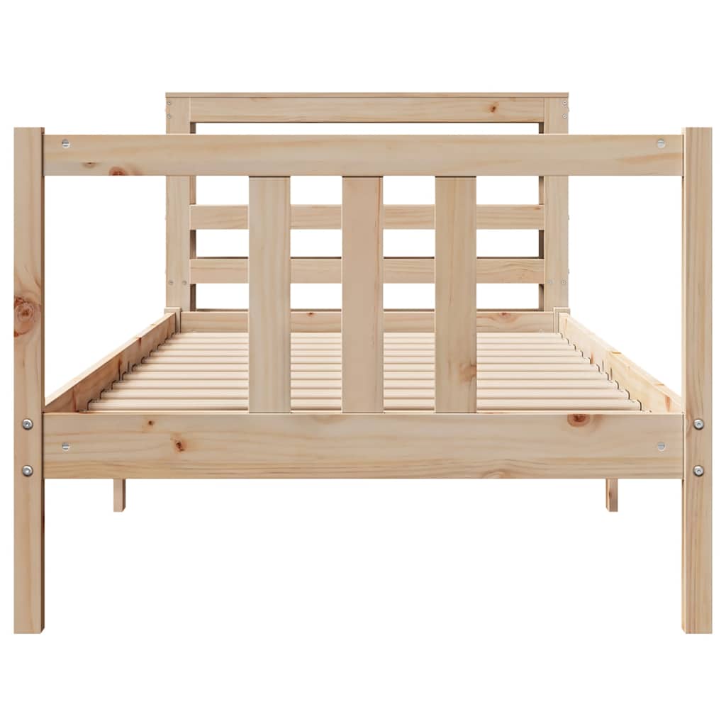 Estrutura de cama com cabeceira 90x190 cm pinho maciço
