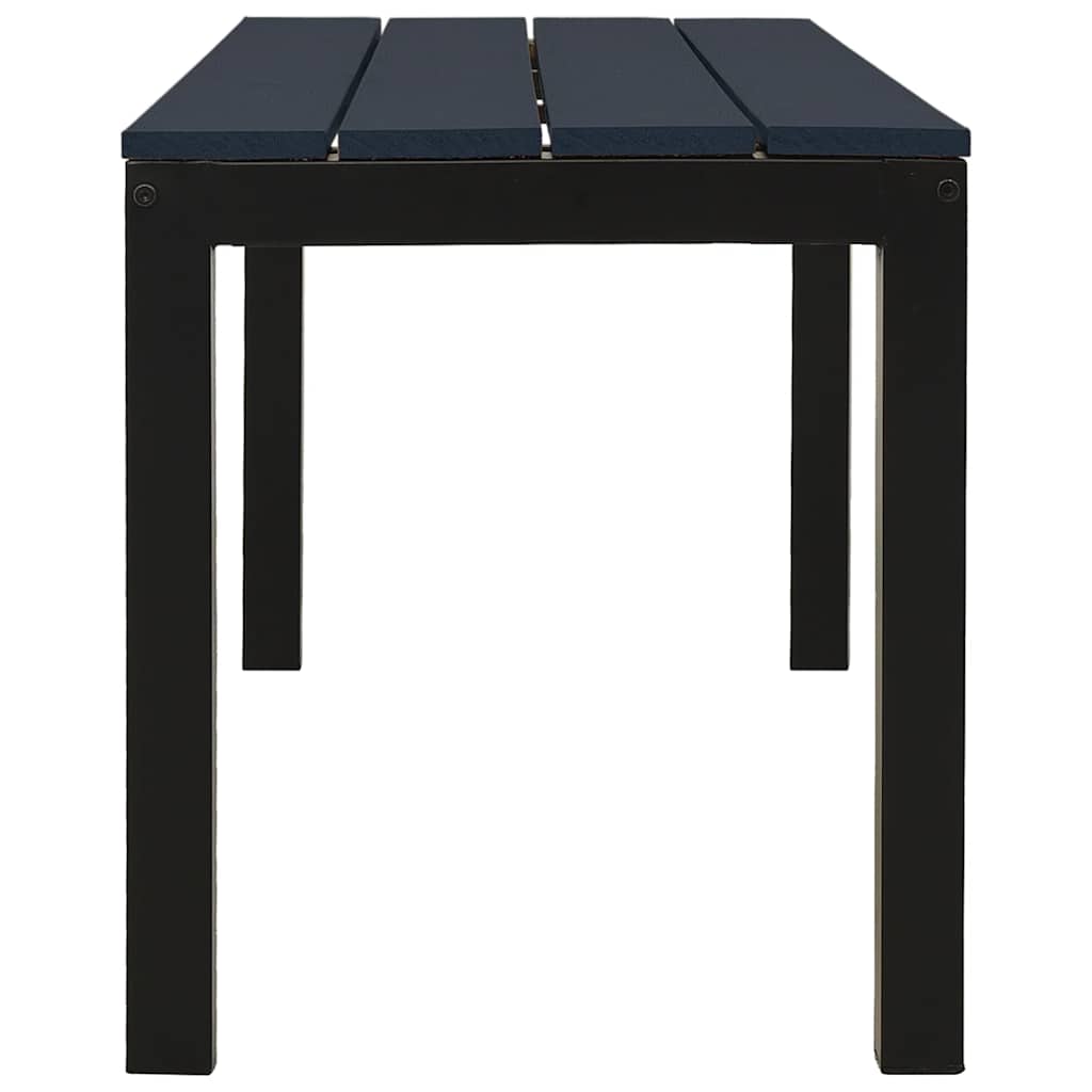 Banco de jardim 110 cm aço e wpc preto