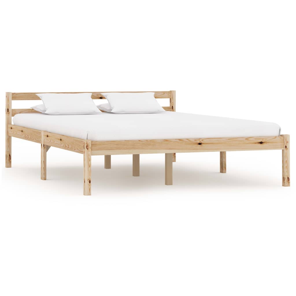 Estrutura de cama 140x200 cm madeira pinho maciço