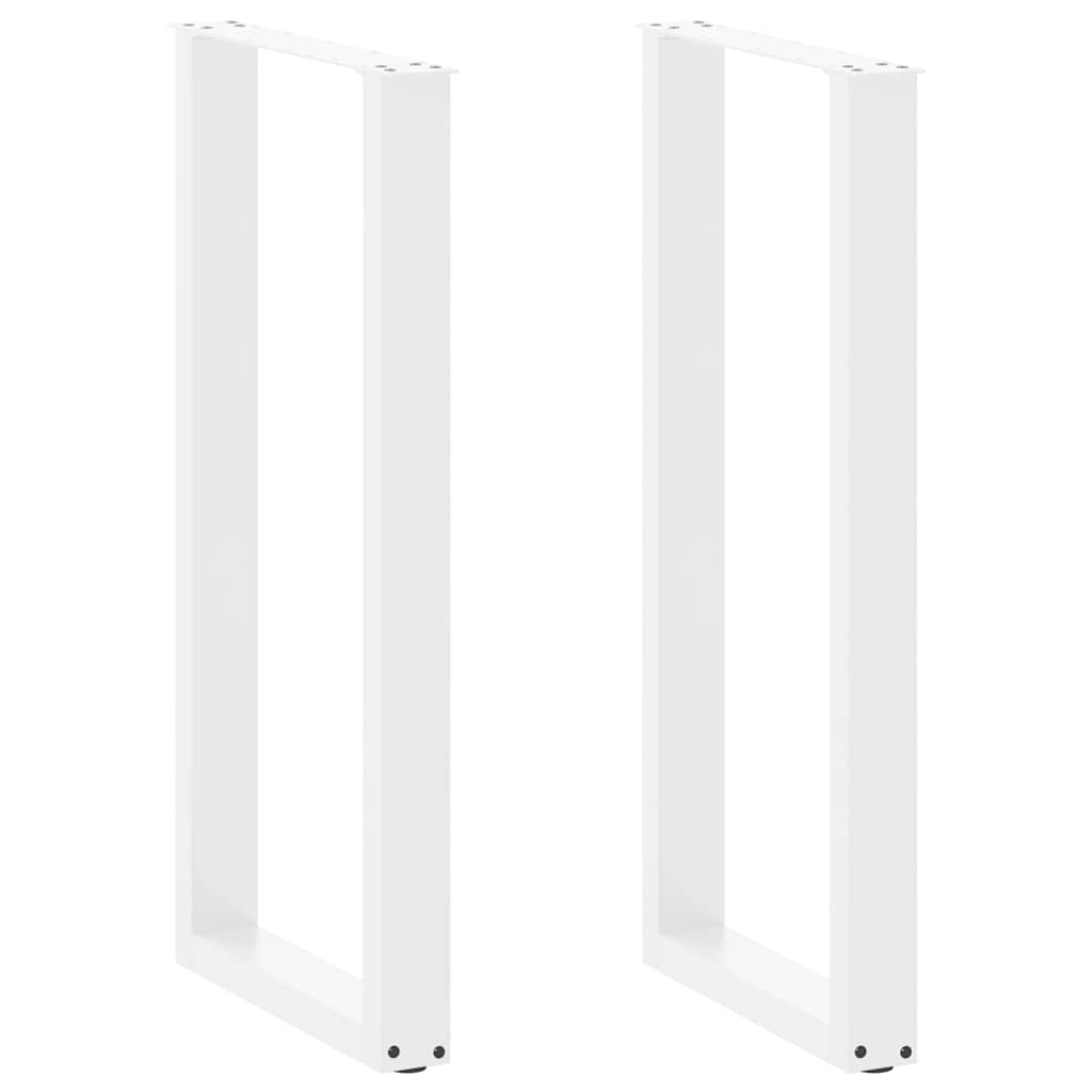 Pés de mesa de bar em forma de u, 2 peças, branco, 50x(100-101) cm, aço