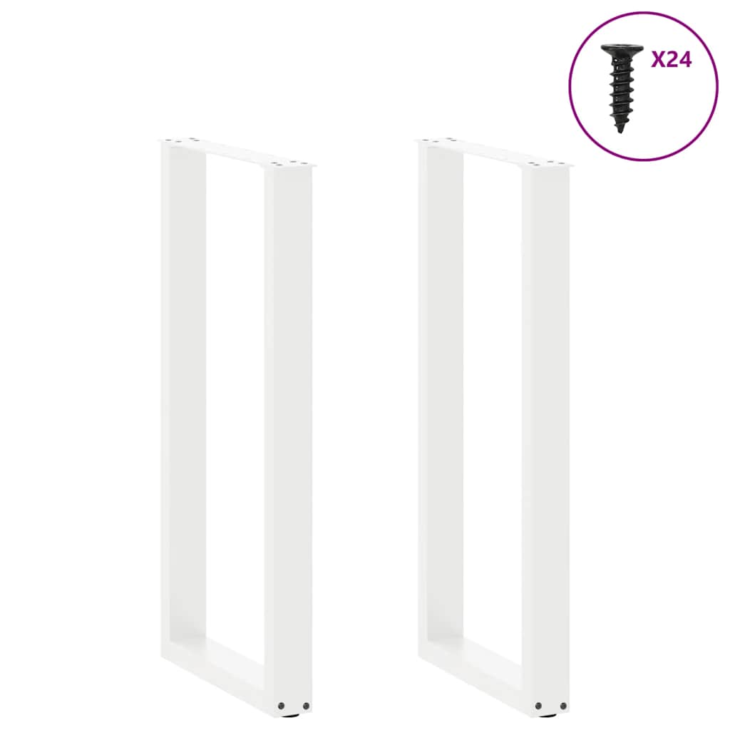 Pés de mesa de bar em forma de u, 2 peças, branco, 50x(100-101) cm, aço