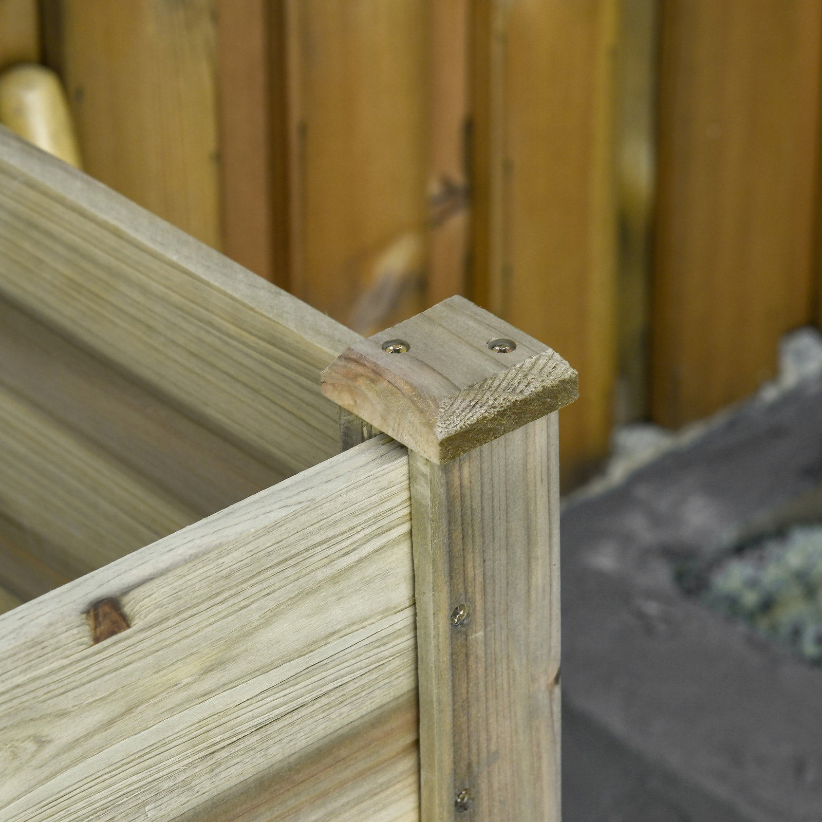 Horta Urbana de Madeira com Prateleira Mesa de Cultivo Retangular com Orifícios de Drenagem para Cultivos Plantas Jardim Terraço