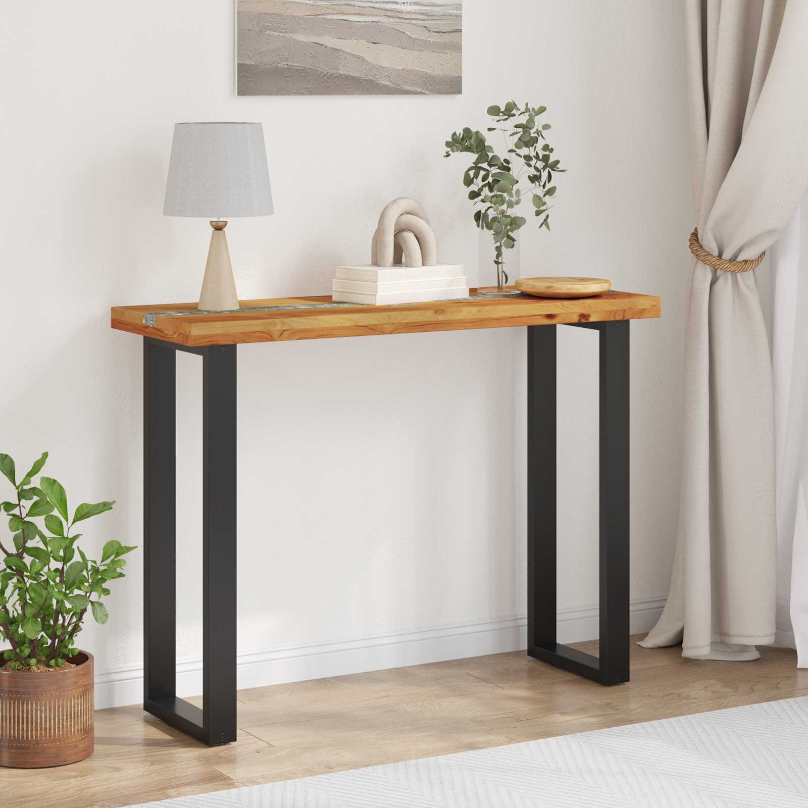 Aparador castanho 100 x 35 x 75 cm madeira de teca sólida
