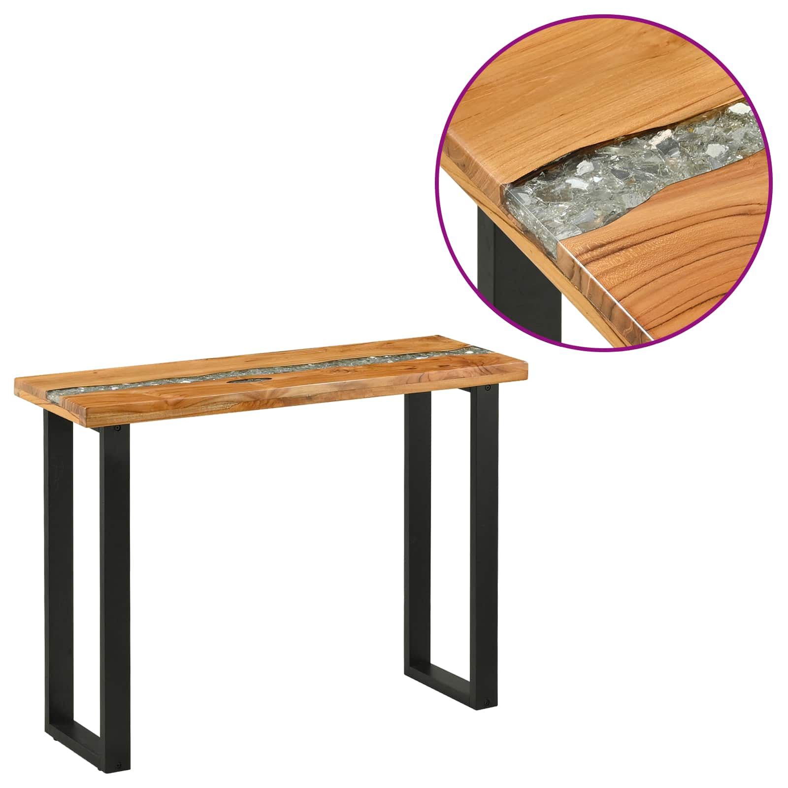 Aparador castanho 100 x 35 x 75 cm madeira de teca sólida