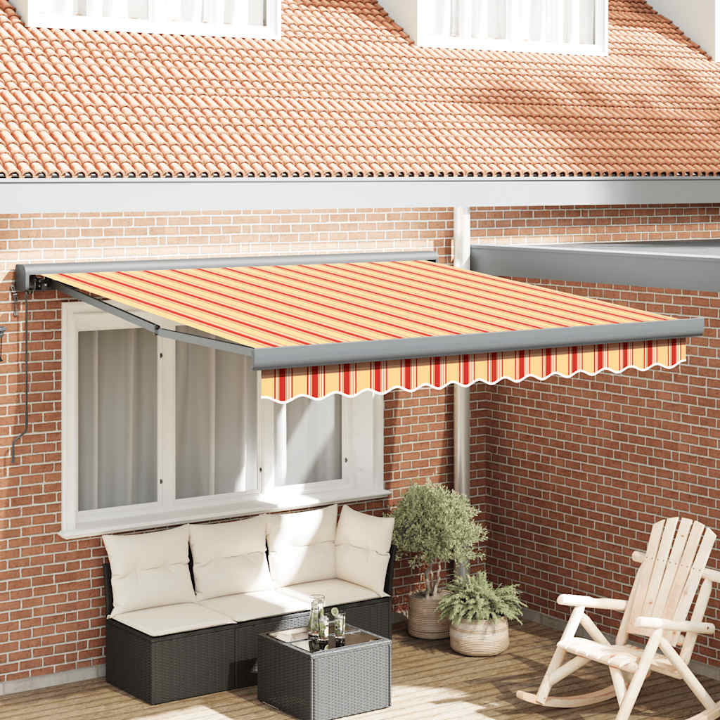 Toldo retrátil 3,5x2,5 m tecido e alumínio amarelo e branco