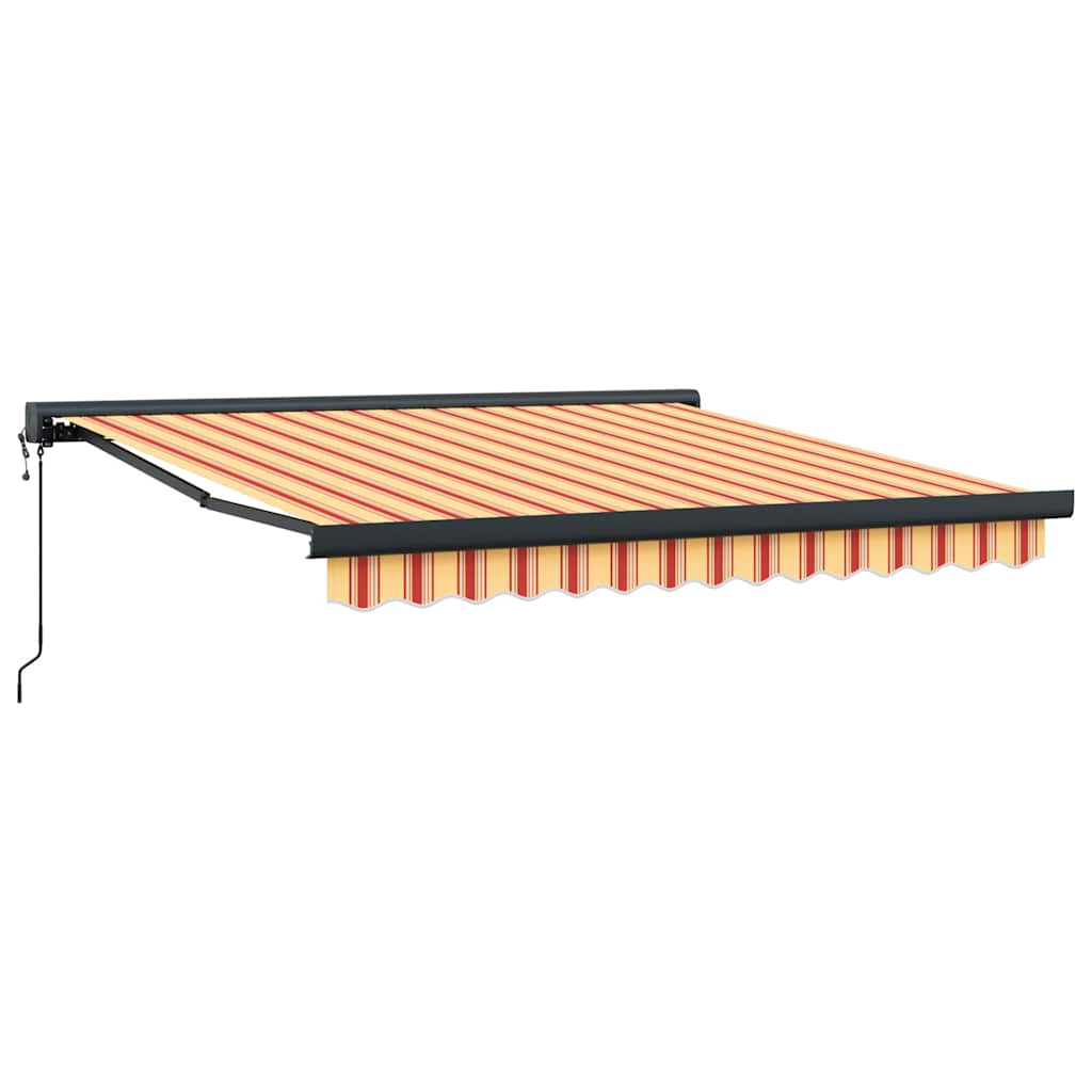 Toldo retrátil 3,5x2,5 m tecido e alumínio amarelo e branco