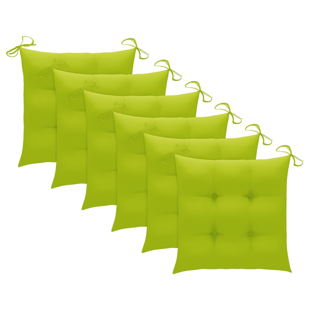 Cadeiras de jantar p/ jardim 6 pcs c/ almofadões acácia maciça