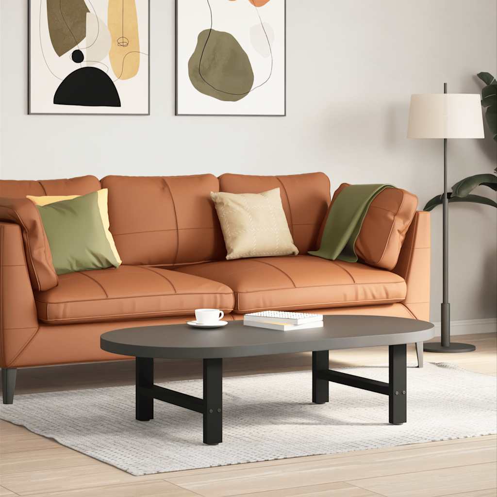 Pés para mesa de centro pretos 2 peças 70x(30-31) cm aço