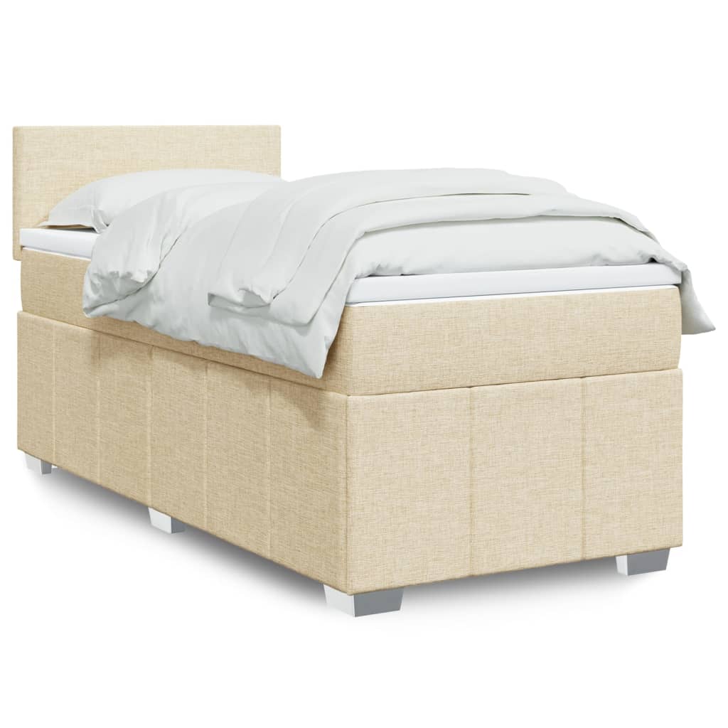 Cama com molas/colchão 90x200 cm tecido cor crème
