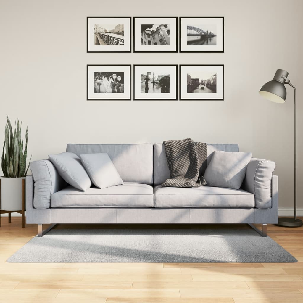Tapete de pelo curto iza visual escandinavo 80x150 cm cinzento