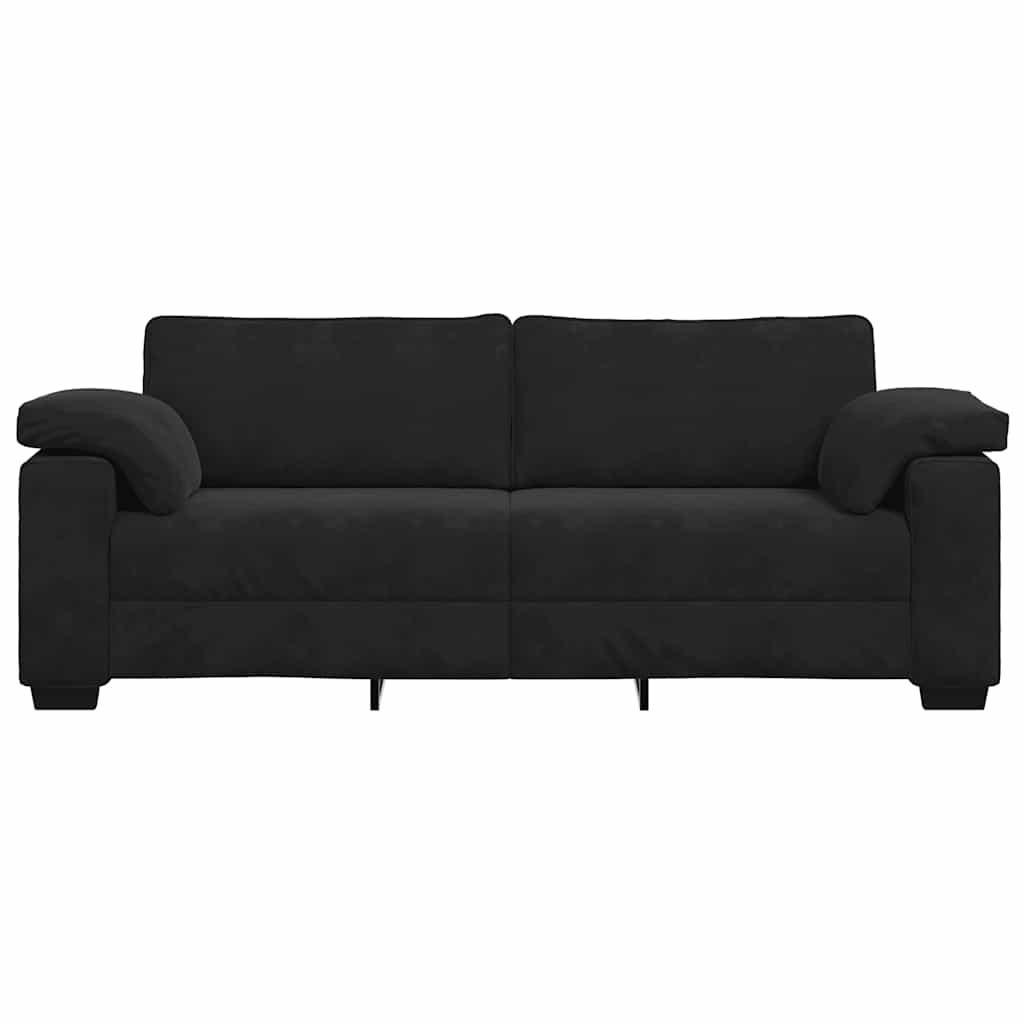 Sofá de 3 lugares 220x77x82 cm veludo preto