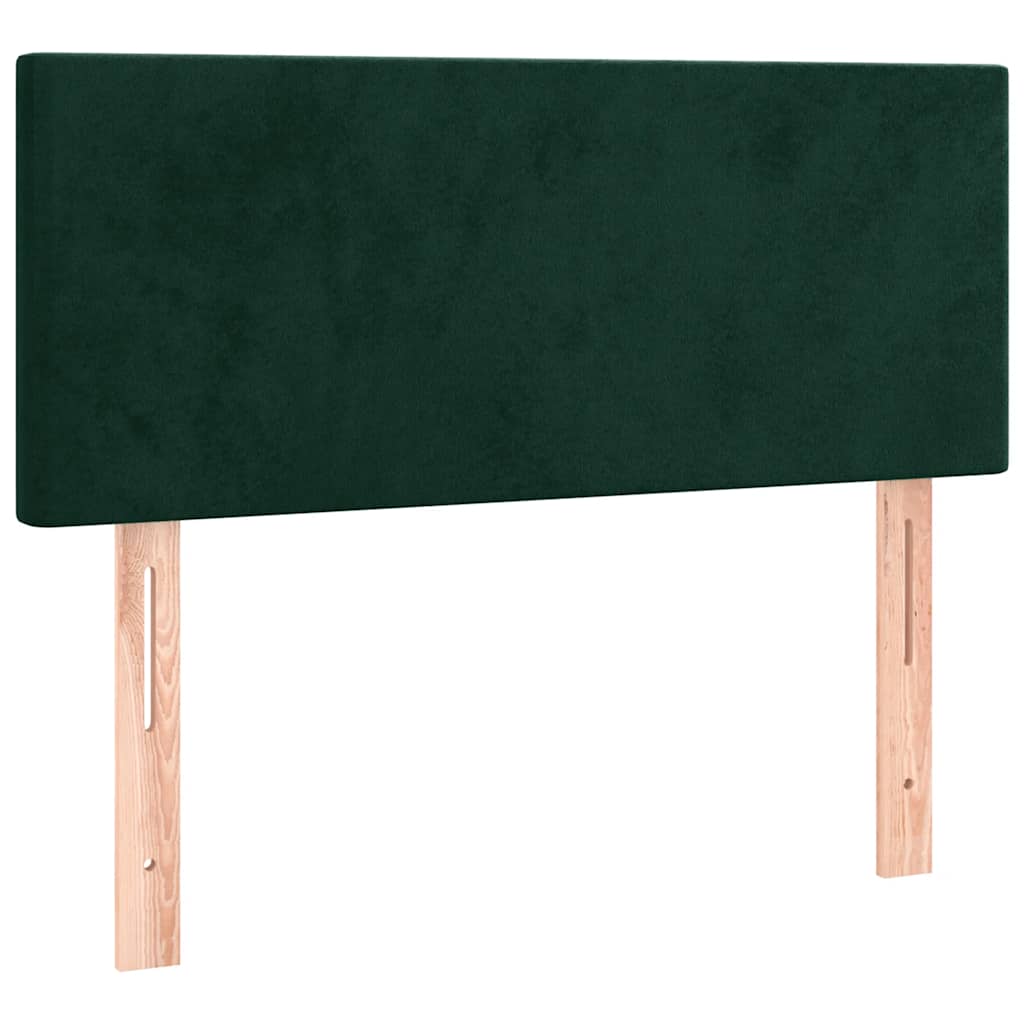 Cabeceira de cama c/ luzes LED veludo 80x5x78/88cm verde-escuro