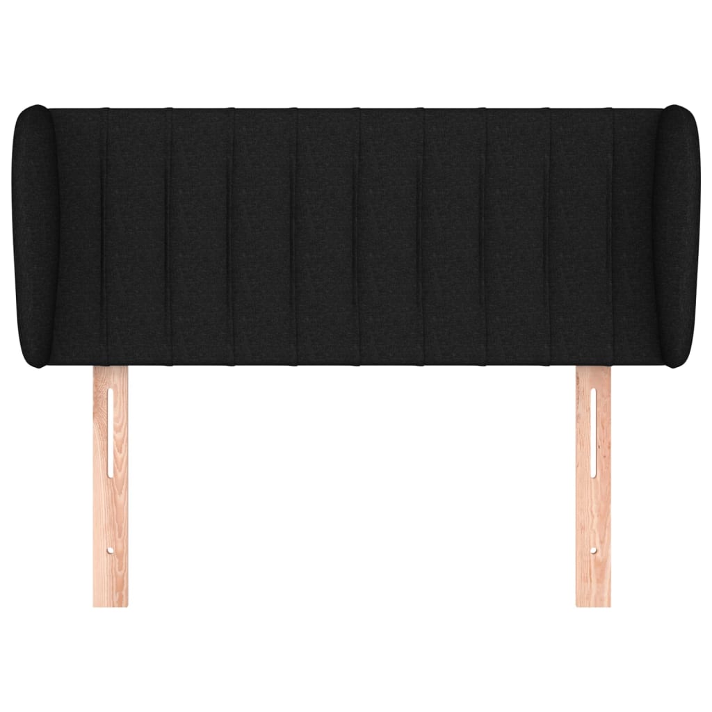 Cabeceira de cama c/ abas tecido 93x23x78/88 cm preto