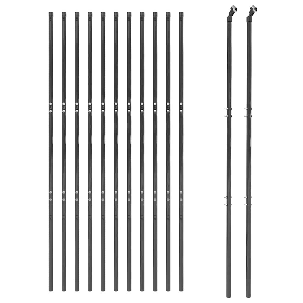 Cerca de malha de arame 2x25 m aço galvanizado antracite