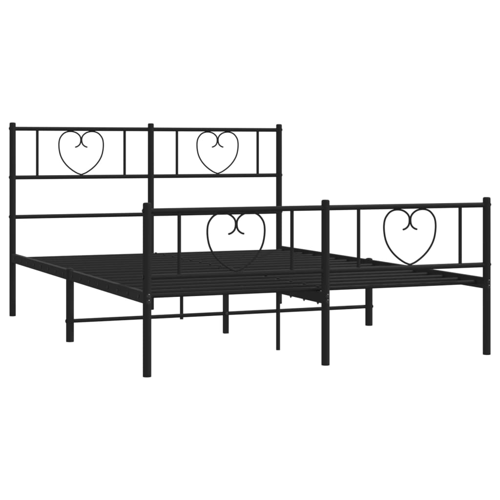 Estrutura de cama sem colchão com pés 160x200 cm preto