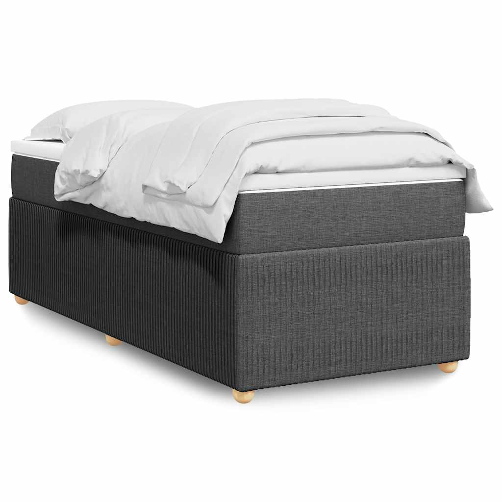 Cama com molas/colchão 80x200 cm tecido cinzento-escuro