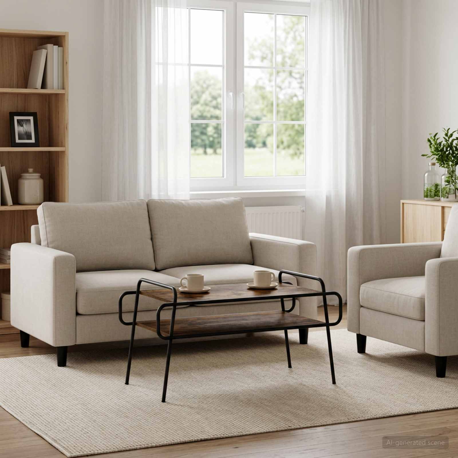 Mesa de centro carvalho fumado 100 x 50 x 51 cm