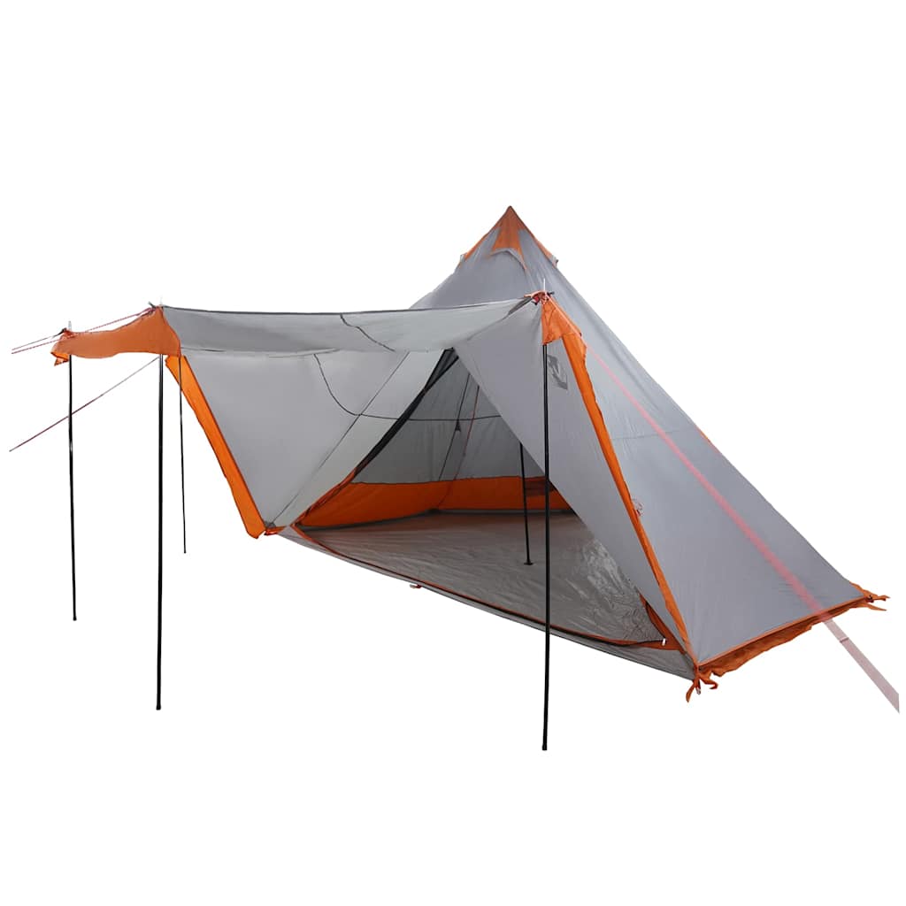 Tenda familiar tipi para 8 pessoas impermeável cinza/laranja