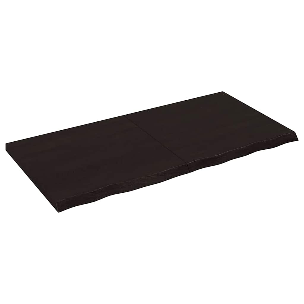 Tampo de mesa 120x60x(2-4) cm carvalho tratado castanho-escuro