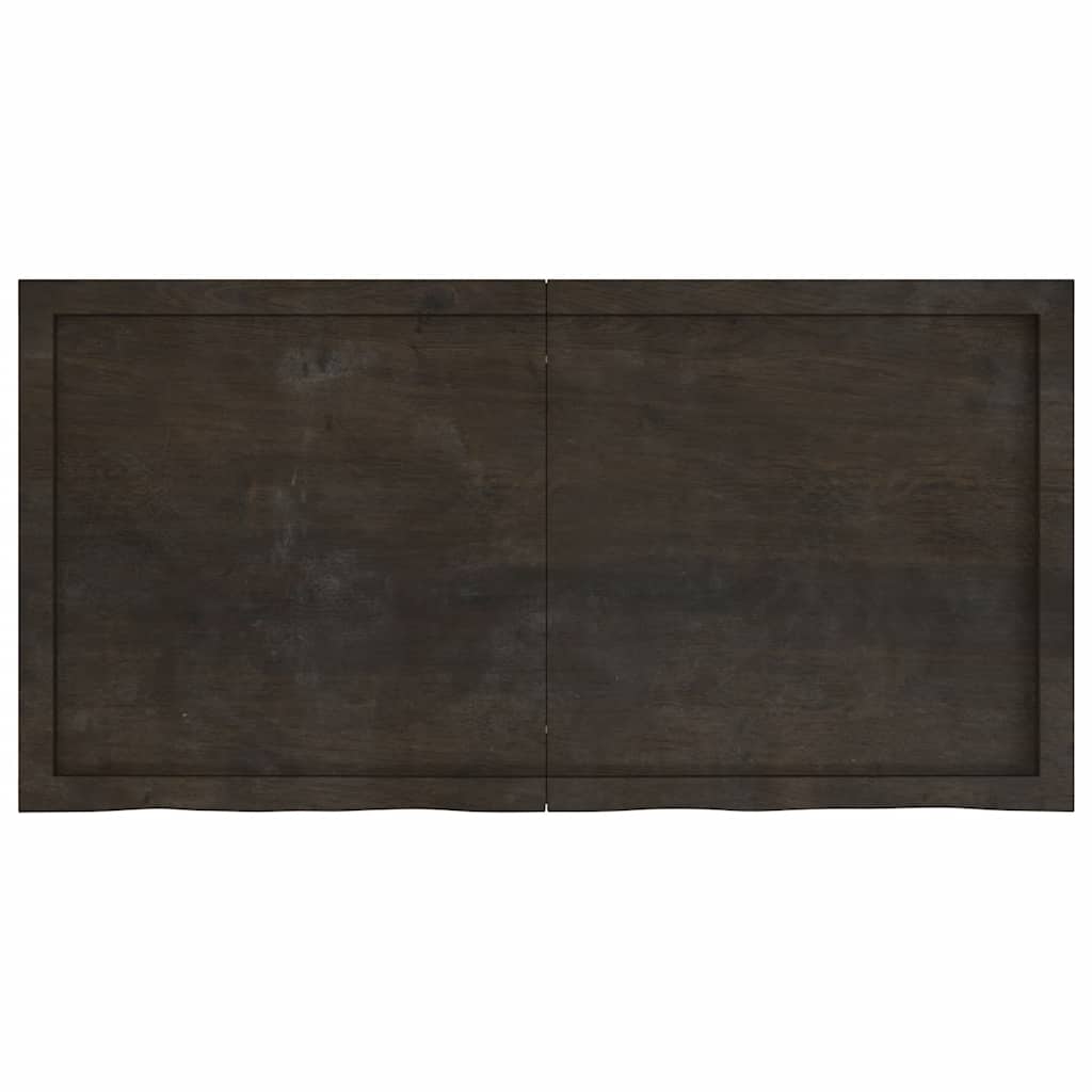 Tampo de mesa 120x60x(2-4) cm carvalho tratado castanho-escuro