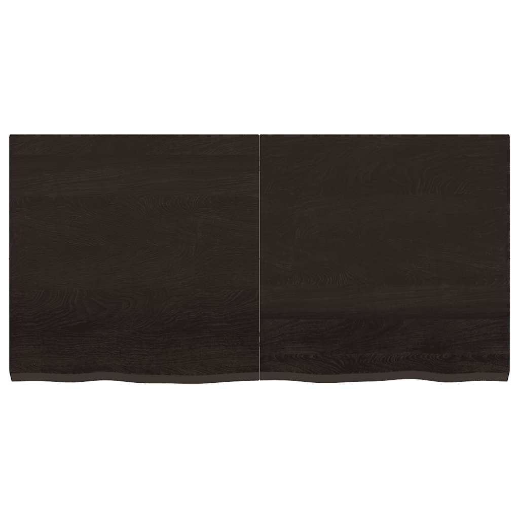 Tampo de mesa 120x60x(2-4) cm carvalho tratado castanho-escuro