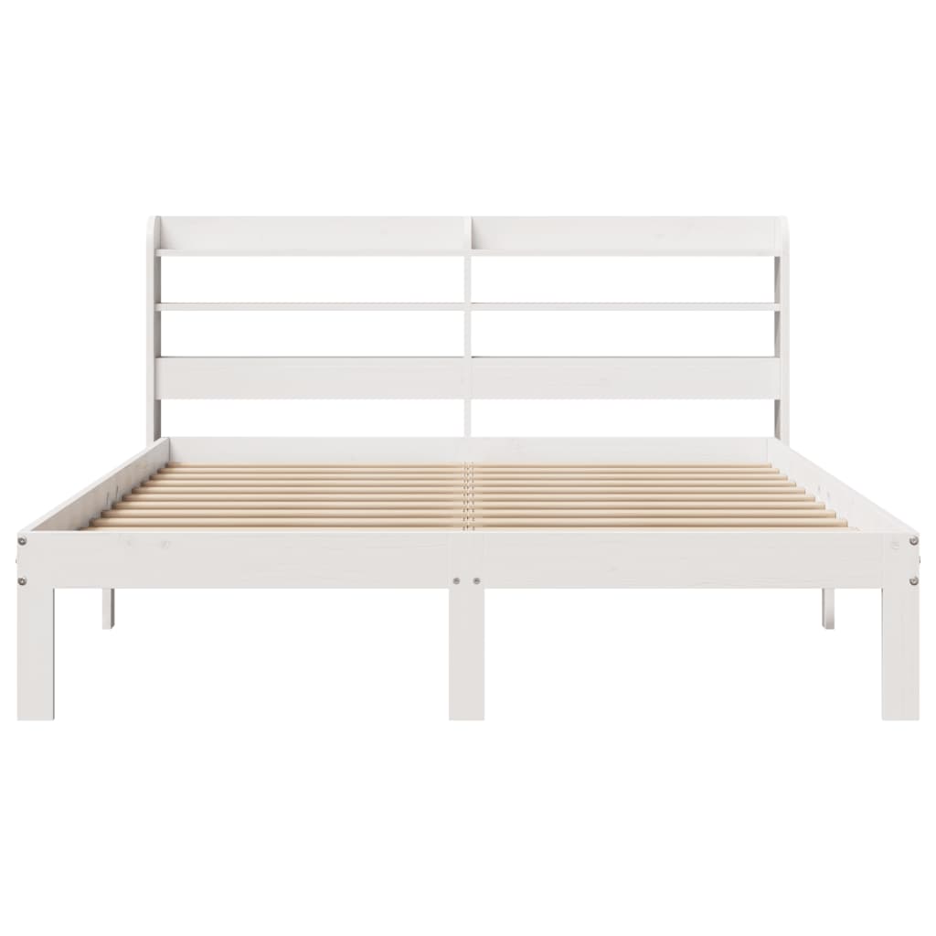 Estrutura de cama c/ cabeceira sem colchão 140x200 cm branco