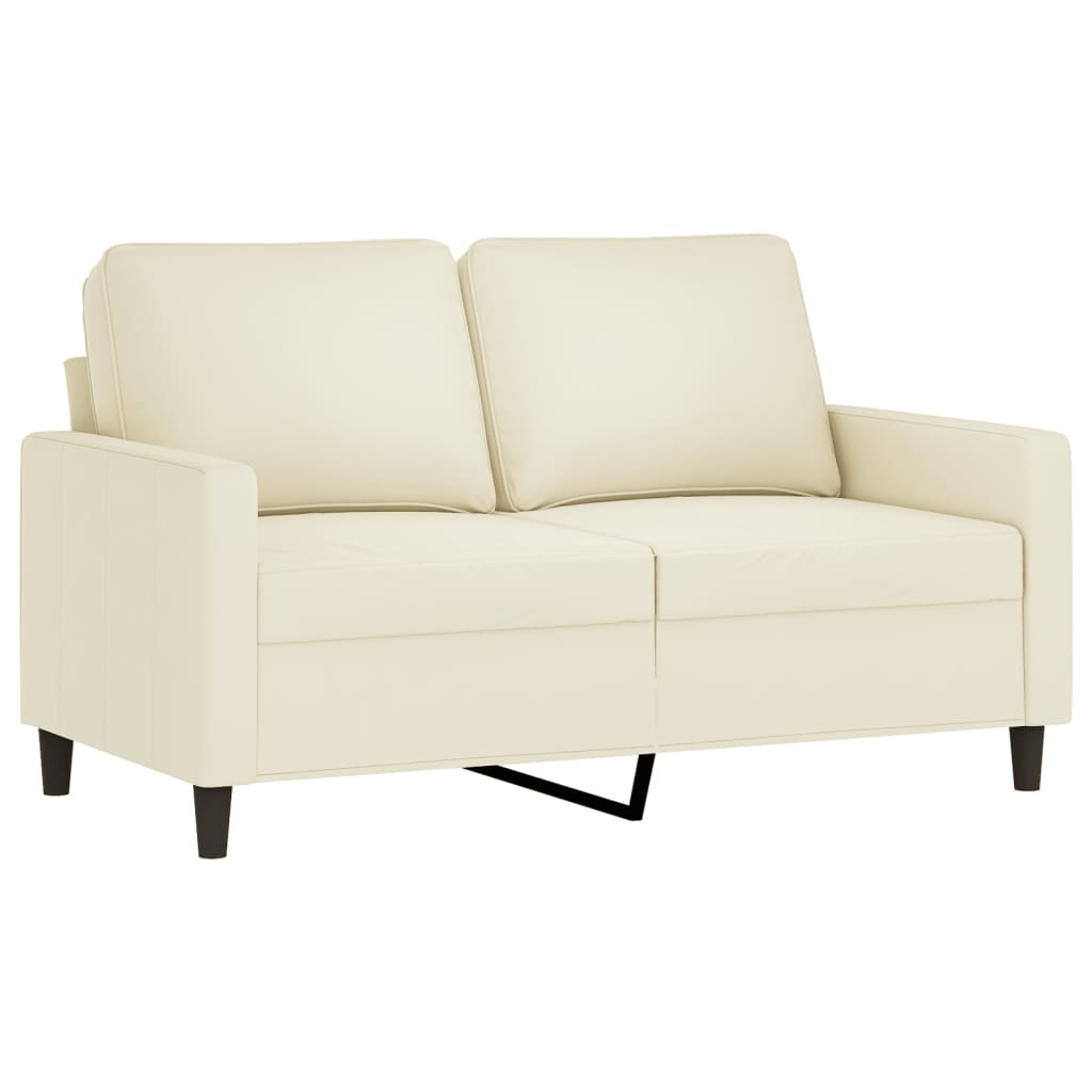 3 Pcs conjunto de sofás com almofadas veludo cor creme