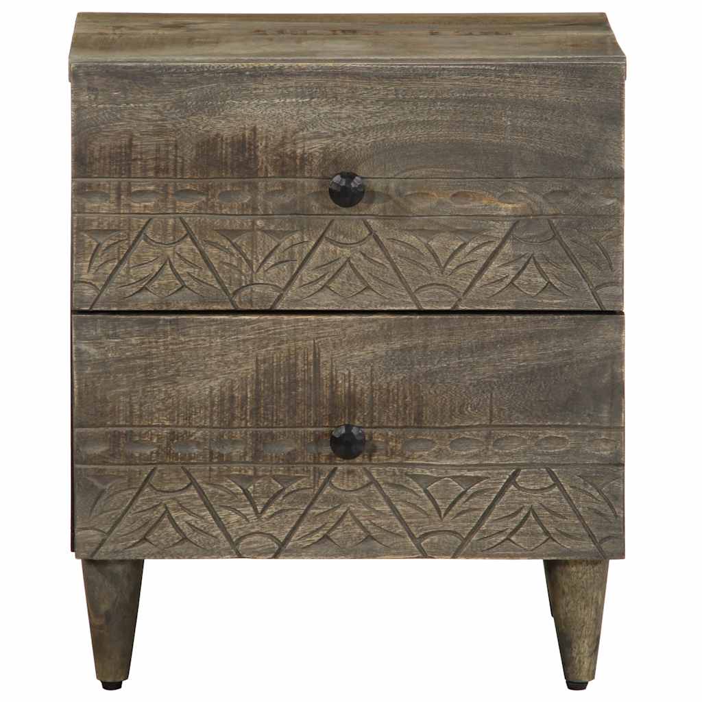 Mesa de cabeceira cinzento claro 40x33x46 cm