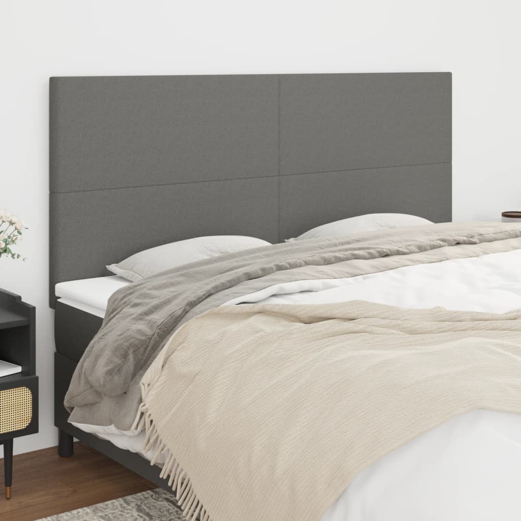 Cabeceira cinza escuro 180x5x118/128 cm tecido