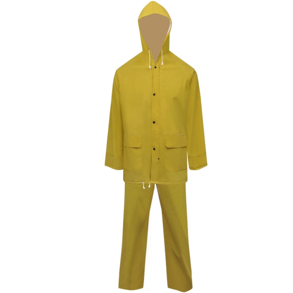 Fato de chuva resistente e impermeável + capuz, 2 pcs, xxl