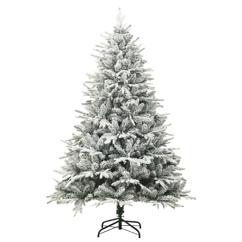 Árvore de natal artificial com neve 240 cm PVC e PE verde