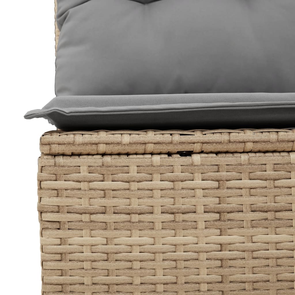 8 Pcs conjunto de sofás p/ jardim com almofadões vime PE bege