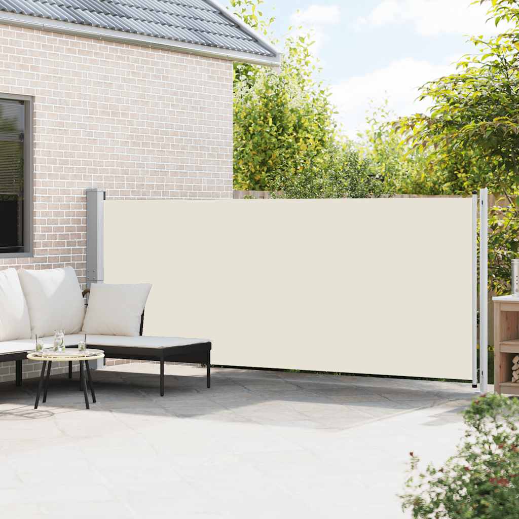 Toldo lateral retrátil para pátio 600x160 cm cor creme