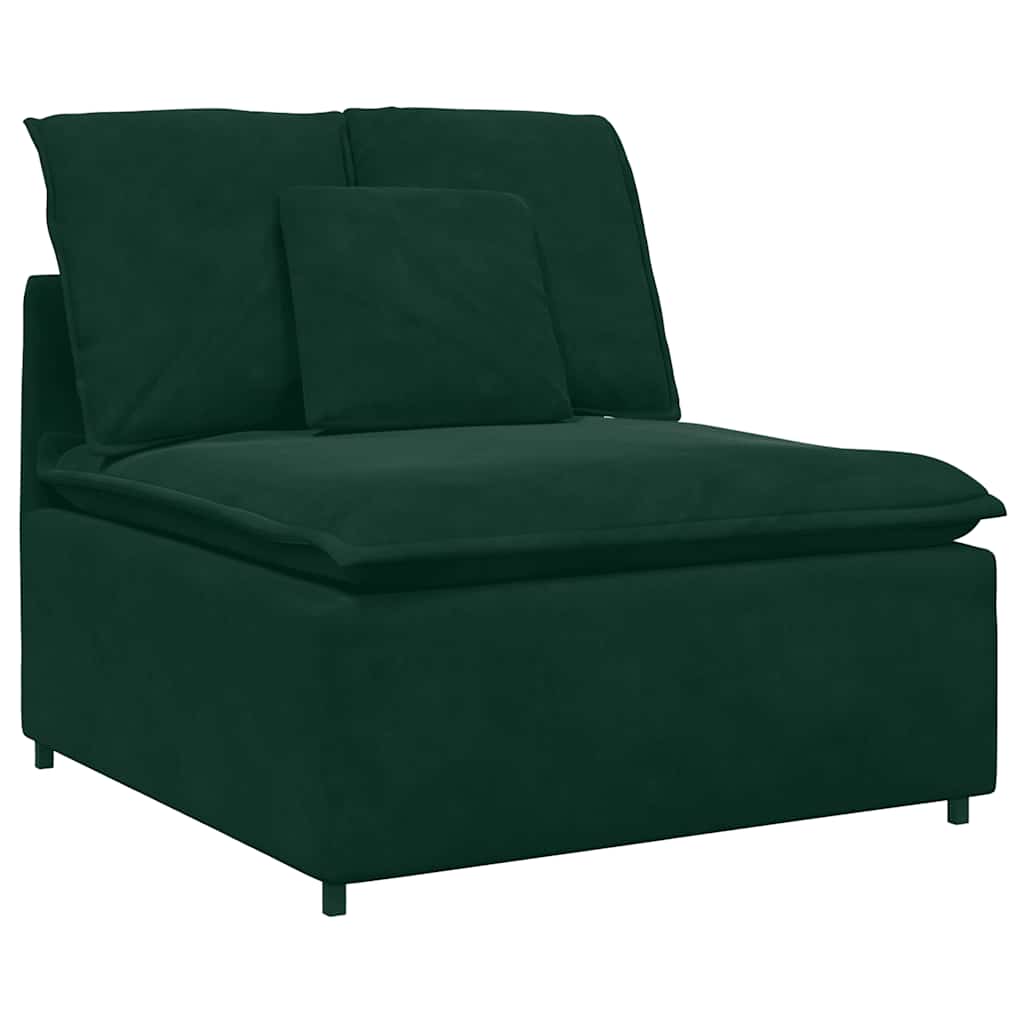 Sofá modular com almofadas veludo verde-escuro
