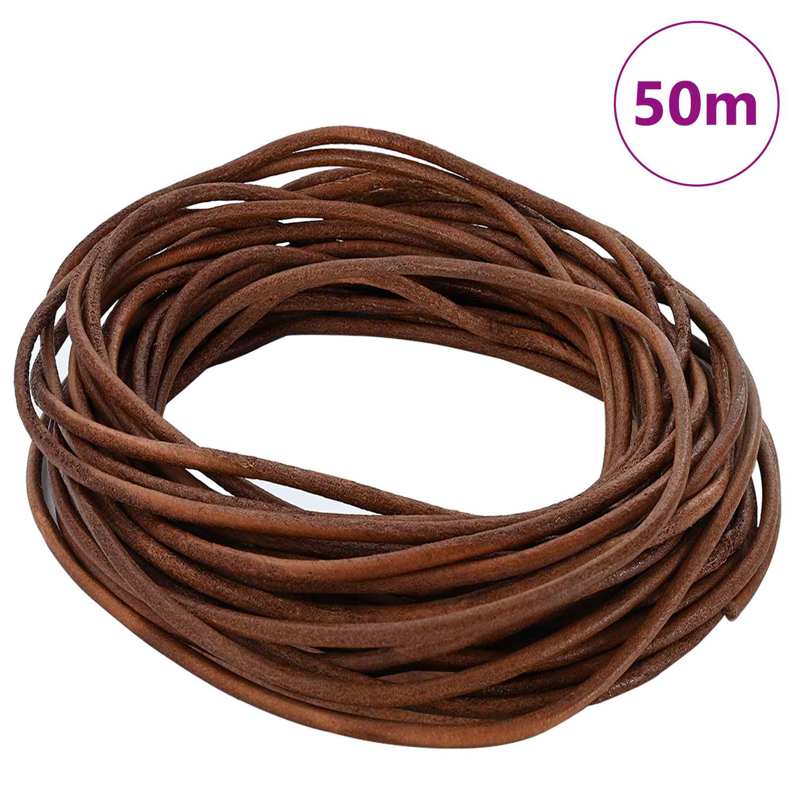 Corda de couro marrom claro ø2,5 mm x 50 m couro