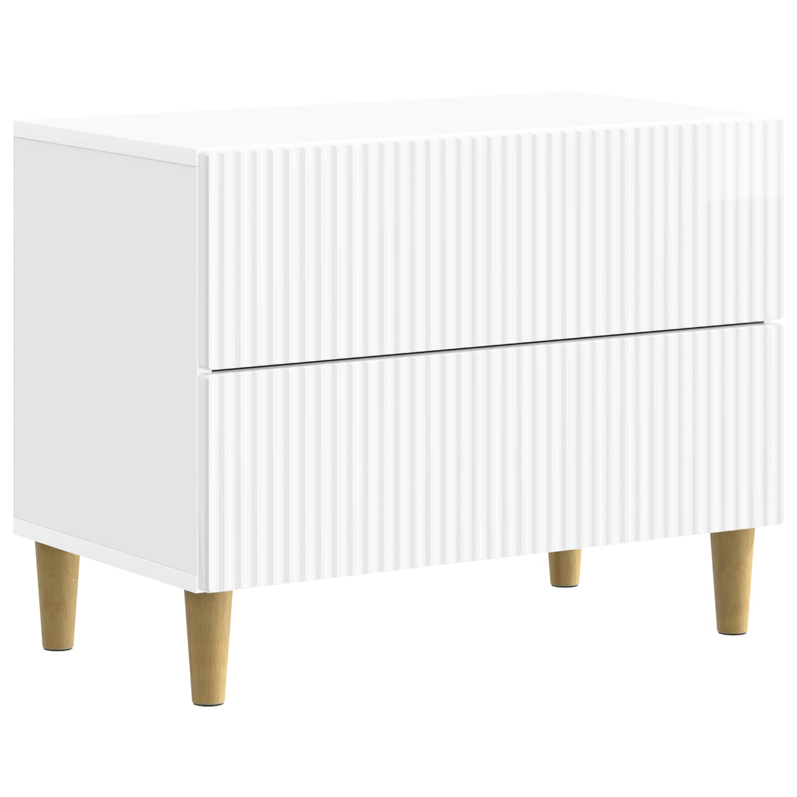 Armário de cabeceira branco brilhante 62 x 34,5 x 48 cm
