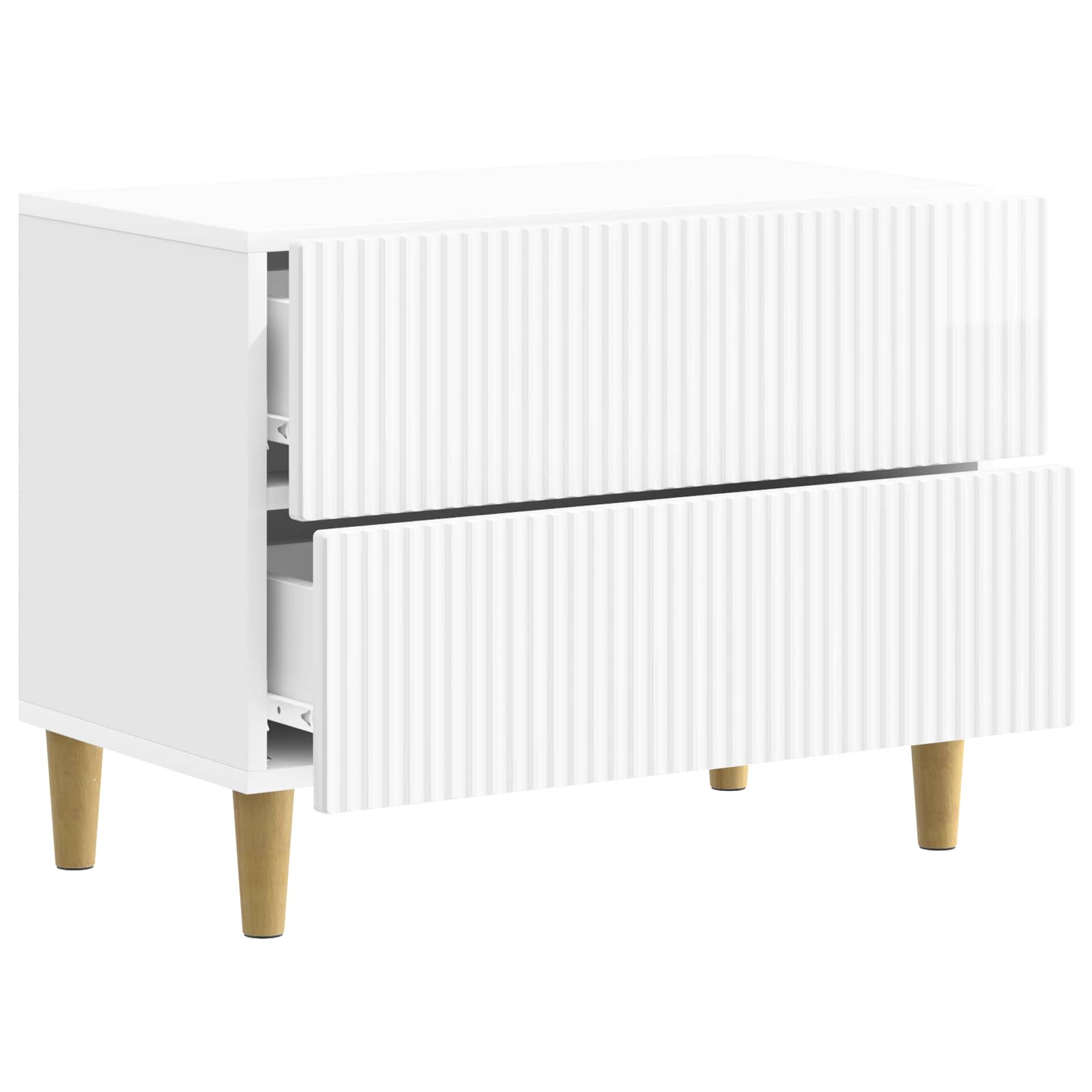 Armário de cabeceira branco brilhante 62 x 34,5 x 48 cm