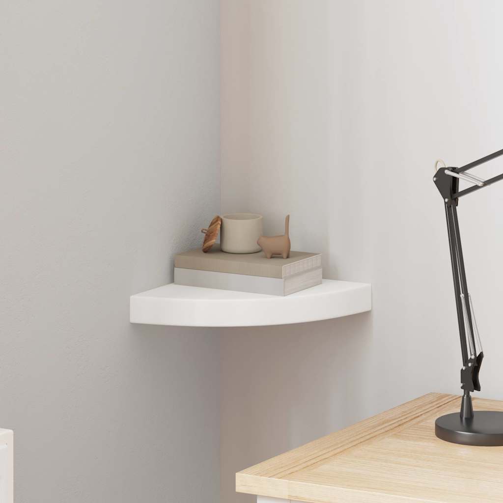 Prateleira de canto suspensa 25x25x3,8 cm MDF branco