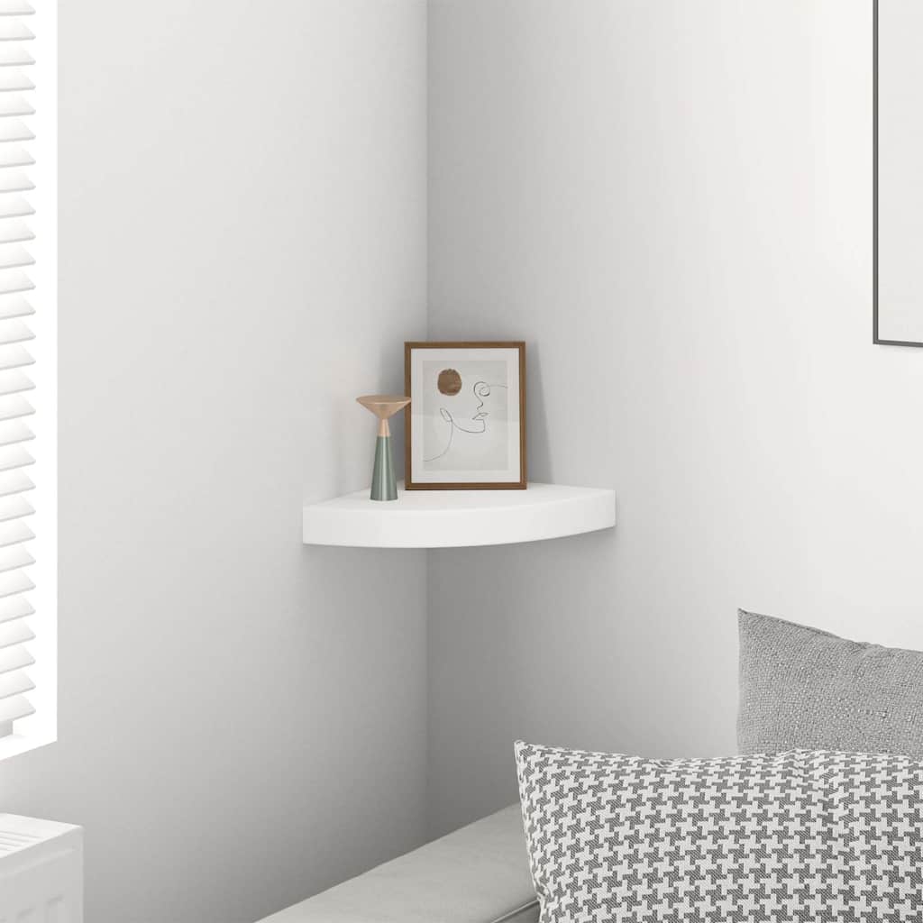 Prateleira de canto suspensa 25x25x3,8 cm MDF branco