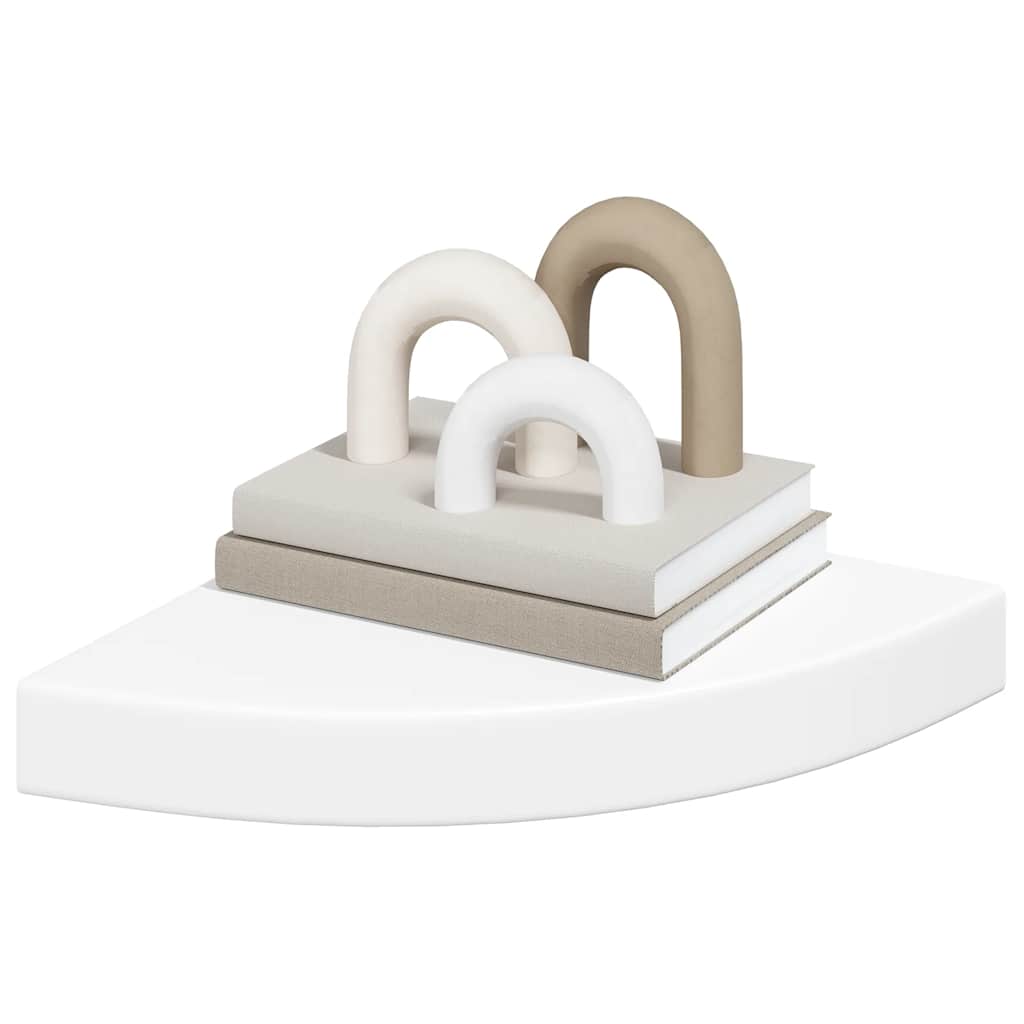 Prateleira de canto suspensa 25x25x3,8 cm MDF branco