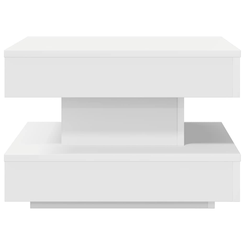 Mesa de centro rotativa a 360 graus 50x50x34,5 cm branco